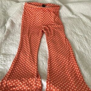 Wild Fable Orange Floral Flare Pants